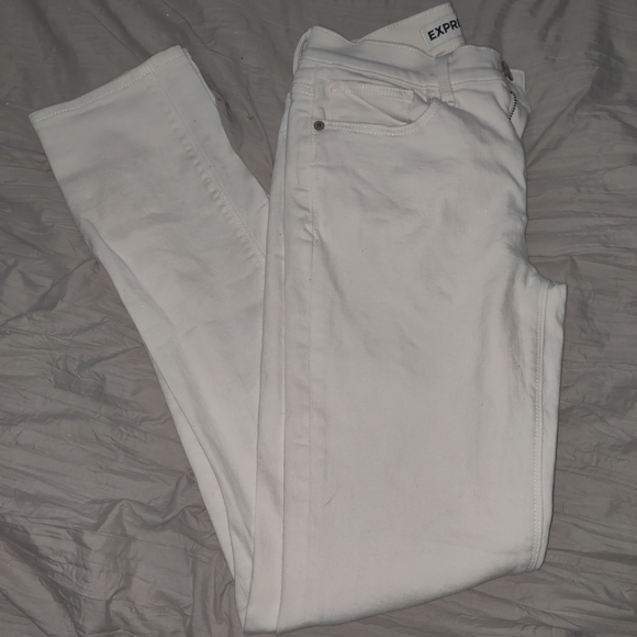 EXPRESS skinny Mia Mid Rise white 6Long - Picture 2 of 5